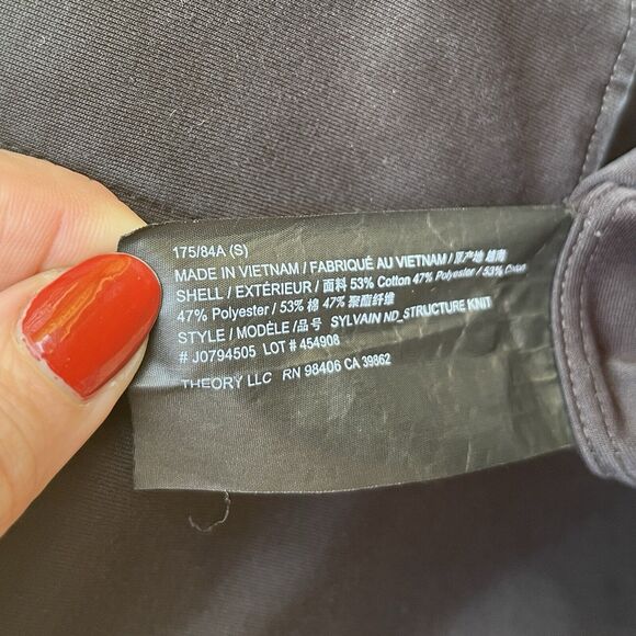 Theory Sylvain ND Structure Knit Black Button-Up Dress Shirt Men’s Size Small - Picture 6 of 7